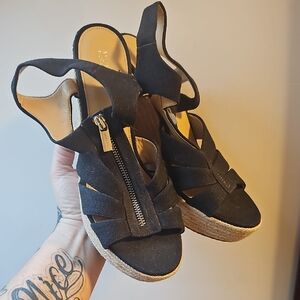 Michael Kors Black Espadrille Wedges